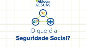 A imagem mostra três símbolos se conectando para simbolizar o conteúdo sobre O que é a seguridade social