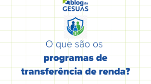 Imagem para ilustrar o artigo sobre Programas de transferência de renda, com o desenho de uma família dentro de um brasão e com um ícone de sifrão